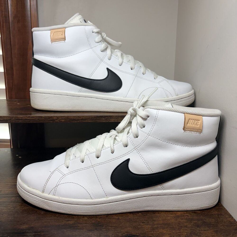 Nike Court Royale 2 Mid CQ9179-100 White Black Sneakers Mens 11.5